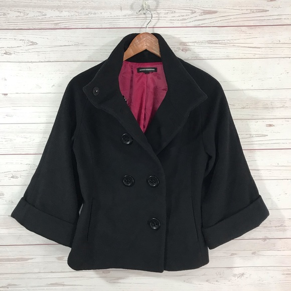Express Jackets & Blazers - Express Black Wool Cashmere Double Breasted Jacket